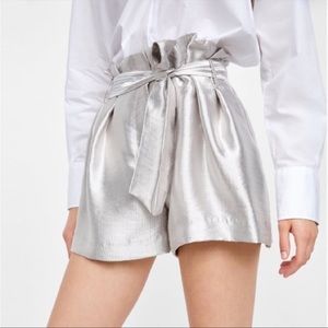 Zara metallic shorts.